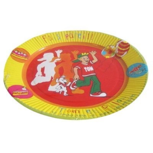 Wegwerpbord verjaardag Tom 18 cm 8 stuks