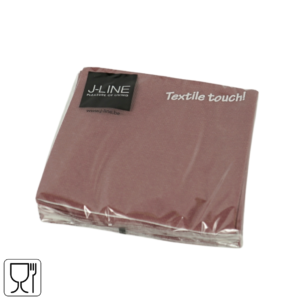 J-Line servetten Textile touch bordeauxrood 25 x 25 cm 16 stuks