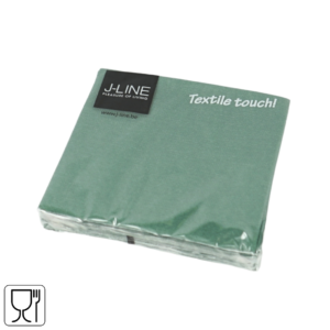 J-Line servetten Textile touch groen 25 x 25 cm 16 stuks