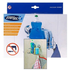 Everloc schoonmaak keukenrek met zuignappen