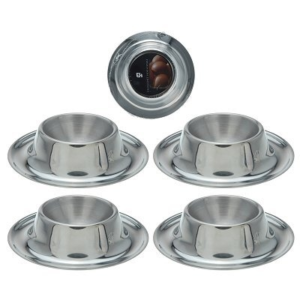 Eierdop metaal rvs set 4 stuks