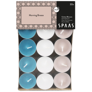 (R) Spaas geur theelichten Morning breeze 4 cm set van 30 stuks