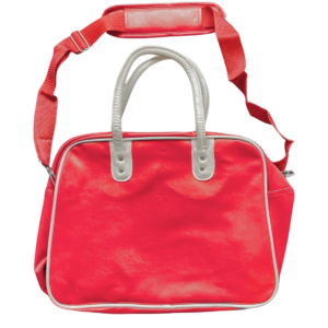 Schoudertas rood/wit 40 cm