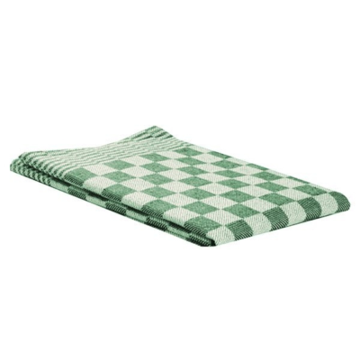 Theedoek geblokt groen budget 65x65 cm
