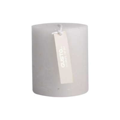 Gusta kaars rustiek wit/grijs 8 cm