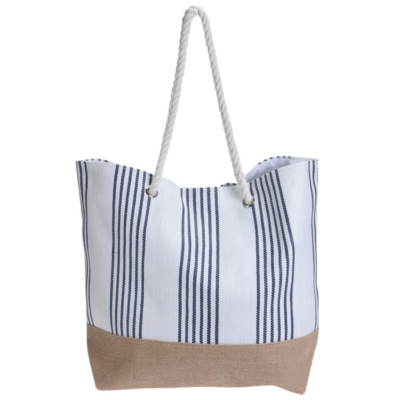 Strandtas jute wit 50 cm