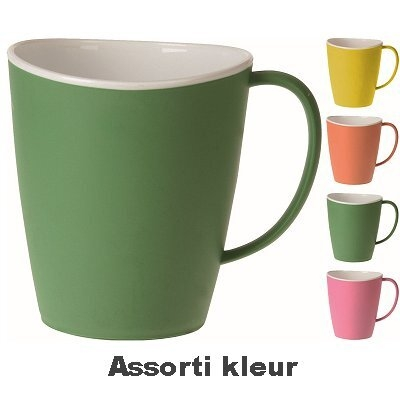 Drinkbeker met oor kunststof duotone