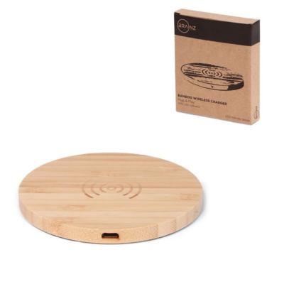 BRAINZ Draadloze Oplader Bamboe 9,2 cm