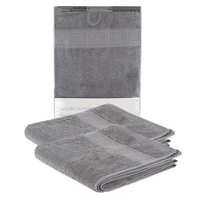 Badhanddoek luxe grijs 50x100 cm 2 stuks