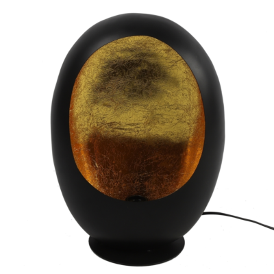 Countryfield Tischlampe Eggy M schwarz/gold EU-Stecker 44 cm