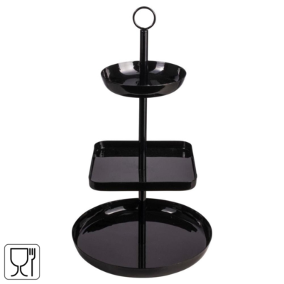 Gusta etagere zwart 3-laags 20,7 cm