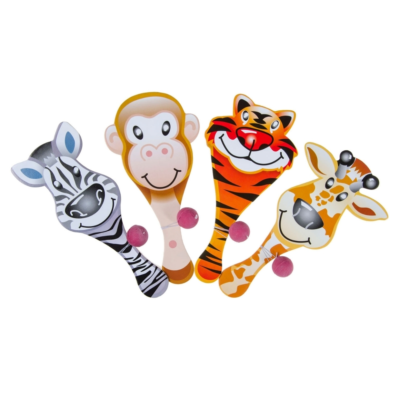 Racket dieren met bal aan elastiek 23 cm