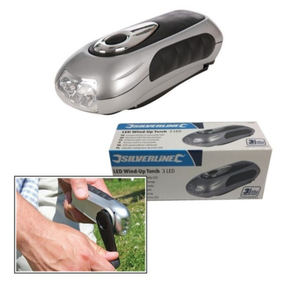 Zaklamp 3 leds met dynamo Silverline