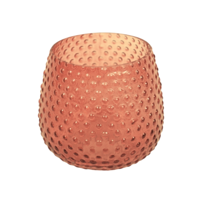 Theelichthouder Bubble oranje 8 cm