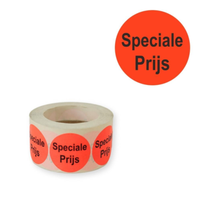 Stickers op rol speciale prijs oranje 25 mm 500 stuks