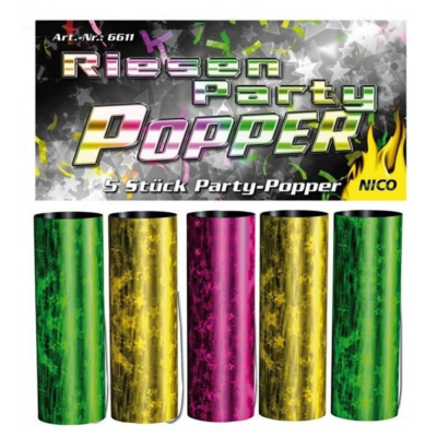 Nico partypoppers 9 cm 5 stuks