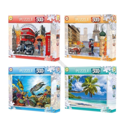 Puzzel 500 stukjes 61 x 46 cm 4 assorti