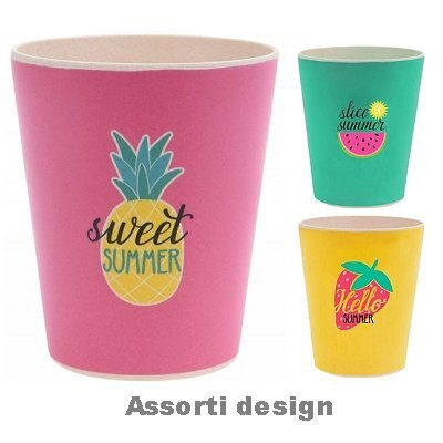 Becher Bambus Sweet Summer 10 cm sortiert
