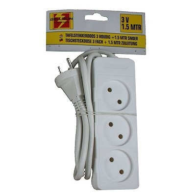 Contactdoos zonder randaarde 3 voudig