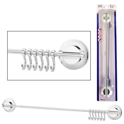 Verstelbaar handdoekenrek met haken en zuignappen