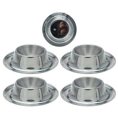 Eierdop metaal rvs set 4 stuks