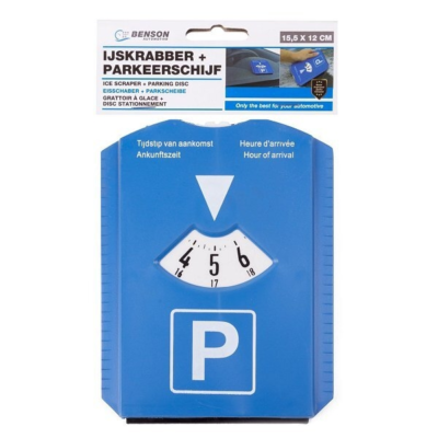 Parkeerschijf met ijskrabber