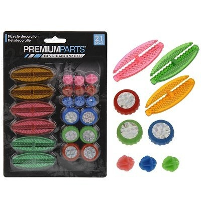 Fiets spaak kralen reflector set 21 dlg
