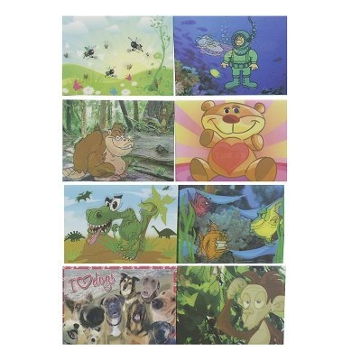 Bewegende 3d kaarten 8 stuks assorti