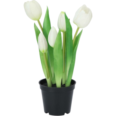 Kunstblume im Topf Tulpe weiss 25 cm