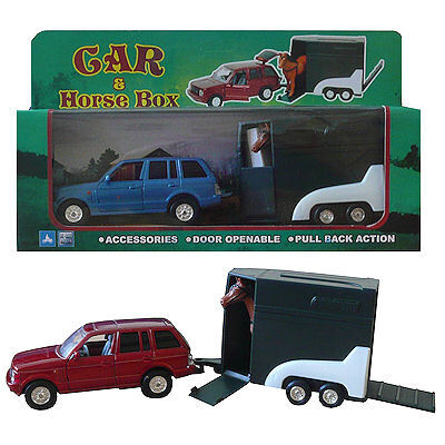Speelgoed auto metaal met paardentrailer