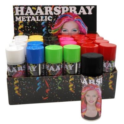 Haarspray zwart feest Carnaval spuitbus 250 ml