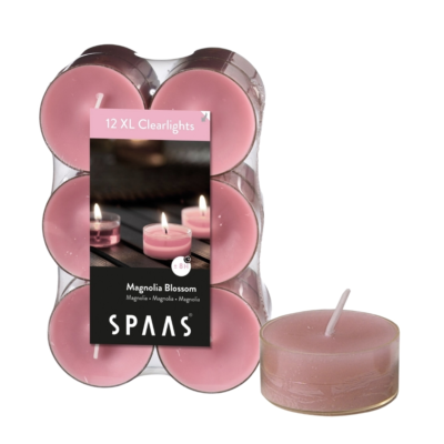 (R) Spaas maxi geur theelichten Magnolia Blossom 6 cm set van 12