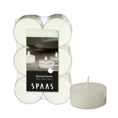 (R) Spaas maxi geur theelichten Spiritual Jasmin 6 cm set van 12