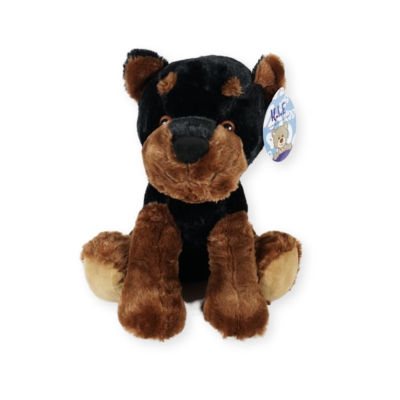Knuffel hond zwart/bruin 35 cm