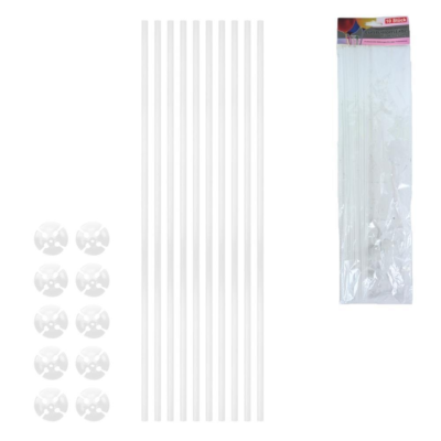 Ballonnen stokjes transparant 40 cm 10 stuks