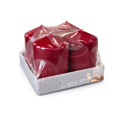 Gala stompkaars bordeaux 4,5 x 7,5 cm set van 4