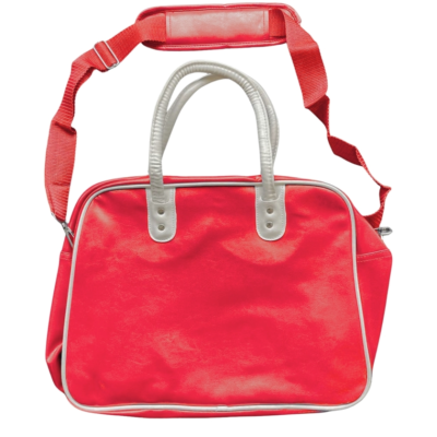 Schoudertas rood/wit 40 cm