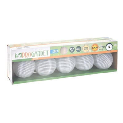 Tuinslinger lampionnen solar LED 450 cm wit