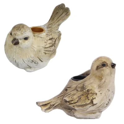 Kerzenständer Bird Jack creme/braun 13,5 cm 4 sortiert