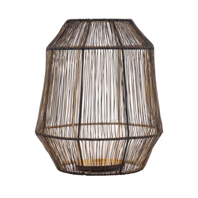 PTMD windlicht Justy M zwart/goudkleurig 32 cm