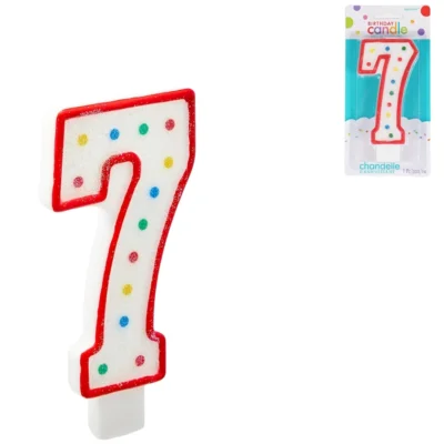 Amscan taartkaars cijfer 7 wit 13 cm