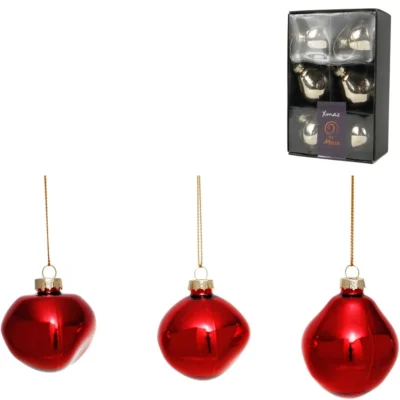 Xmas by Moos kerstballen rood 6 cm 6 stuks