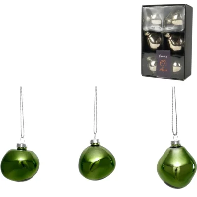 Xmas by Moos kerstballen groen 6 cm 6 stuks