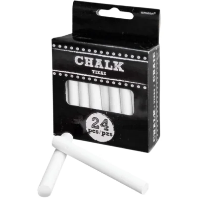 Schoolbordkrijt wit 7,5 cm 24 stuks