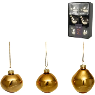 Xmas by Moos kerstballen goudkleurig 6 cm 6 stuks