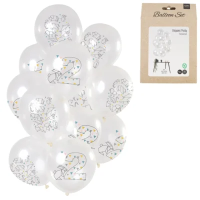 Luftballons Origami Zahl 2 Jahre 30 cm Satz von 12