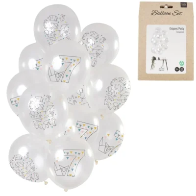 Luftballons Origami Zahl 7 Jahre 30 cm Satz von 12