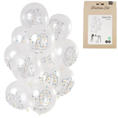 Luftballons Origami Zahl 10 Jahre 30 cm Satz von 12