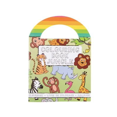 Kleurboek met stickers Jungledieren 13 cm