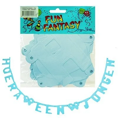 Letterslinger geboorte hoera jongen